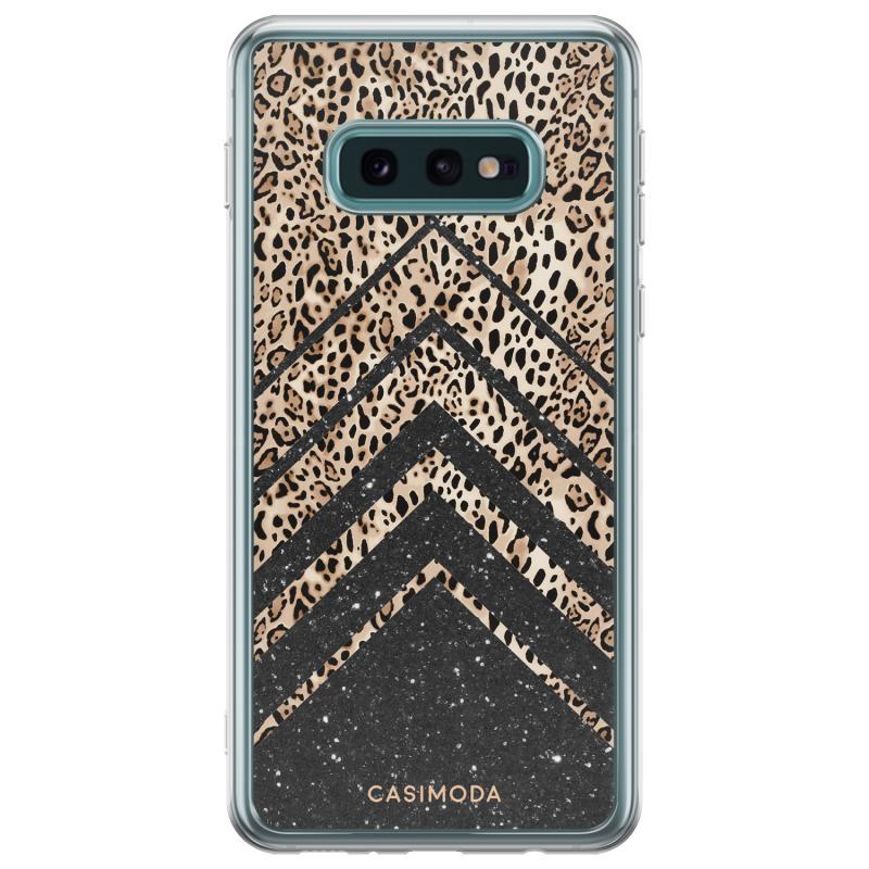 Samsung Galaxy S10e siliconen hoesje - Chevron luipaard