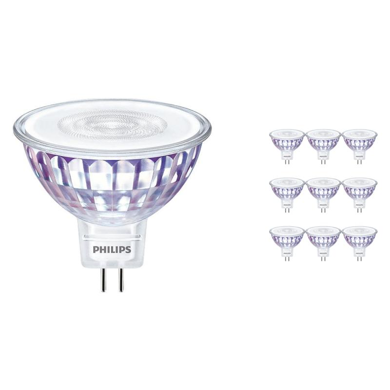 Voordeelpak 10x Philips LEDspot VLE GU5.3 MR16 7W 840 60D (MASTER) | Koel Wit Dimbaar Vervangt 50W