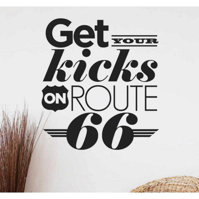 Muursticker tekst Chuck Berry Route 66