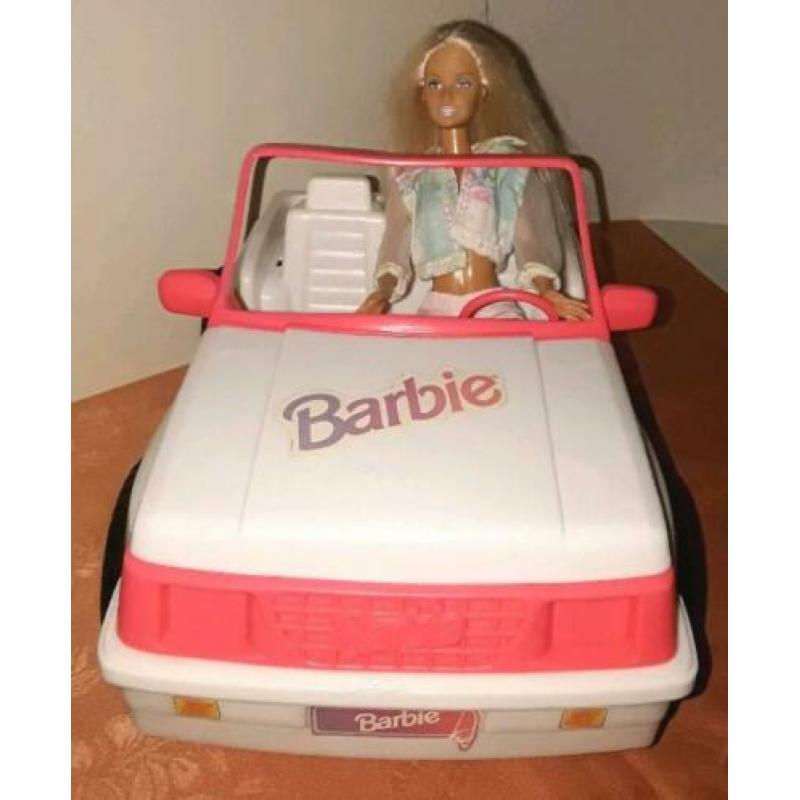 Vintage barbie jeep van Mattel uit 1994 met pop. Barbie auto