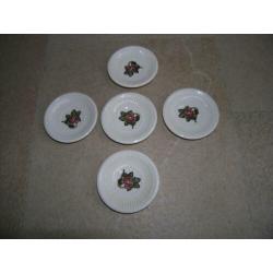 5 Wedgwood Moss Rose bonbon schoteltjes