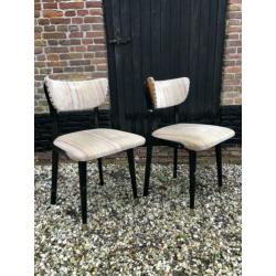 Vintage set stoelen met messing poten origineel design