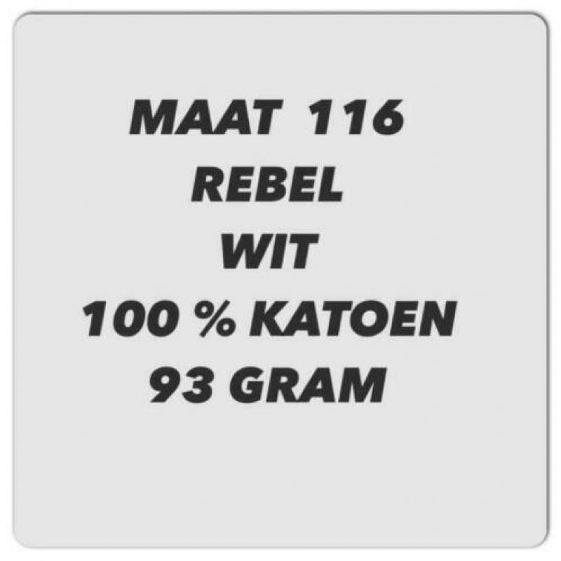 Maat 116 - rebel - wit katoenen overhemd - korte mouw