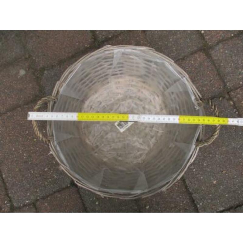 grijze rieten mand 36 cm