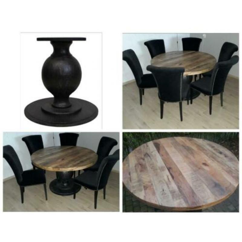 Mango houten tafel. Recht, rond, ovaal, boomstam. NIEUW