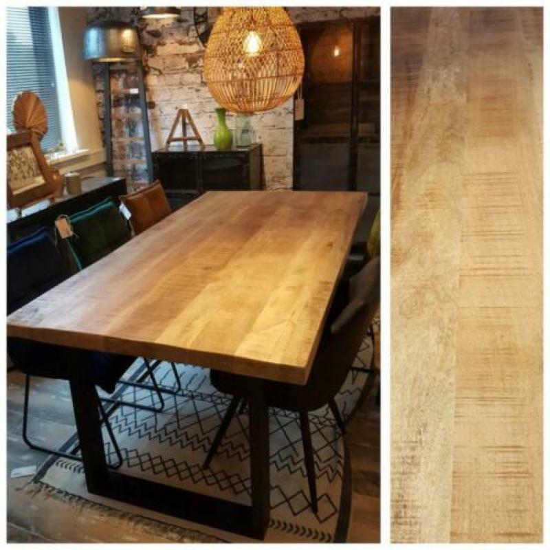 Mango houten tafel. Recht, rond, ovaal, boomstam. NIEUW