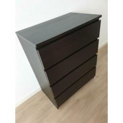 Malm ladekast Ikea zwartbruin 80cm br x 100cm h x 48cm d