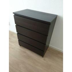 Malm ladekast Ikea zwartbruin 80cm br x 100cm h x 48cm d