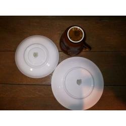 Bruin dessert servies Boch 6P