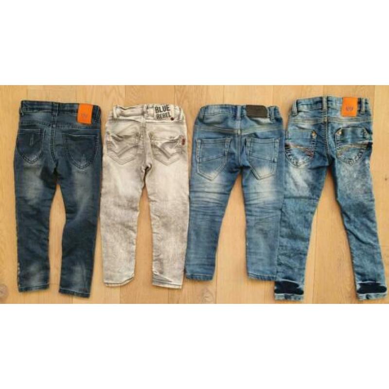 4 skinny spijkerbroeken meisje maat 104, dutch dream denim.