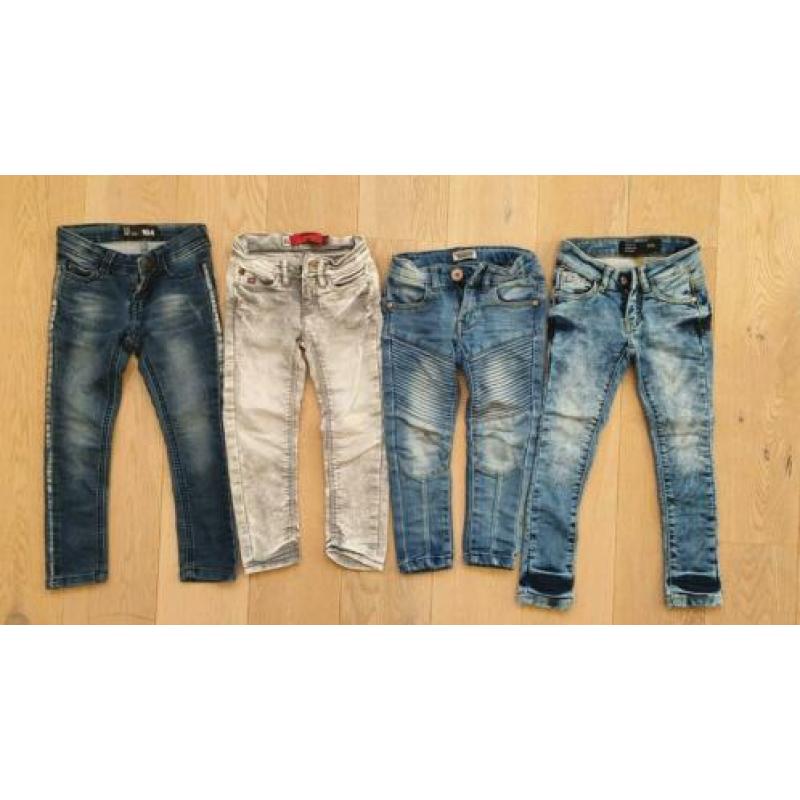 4 skinny spijkerbroeken meisje maat 104, dutch dream denim.