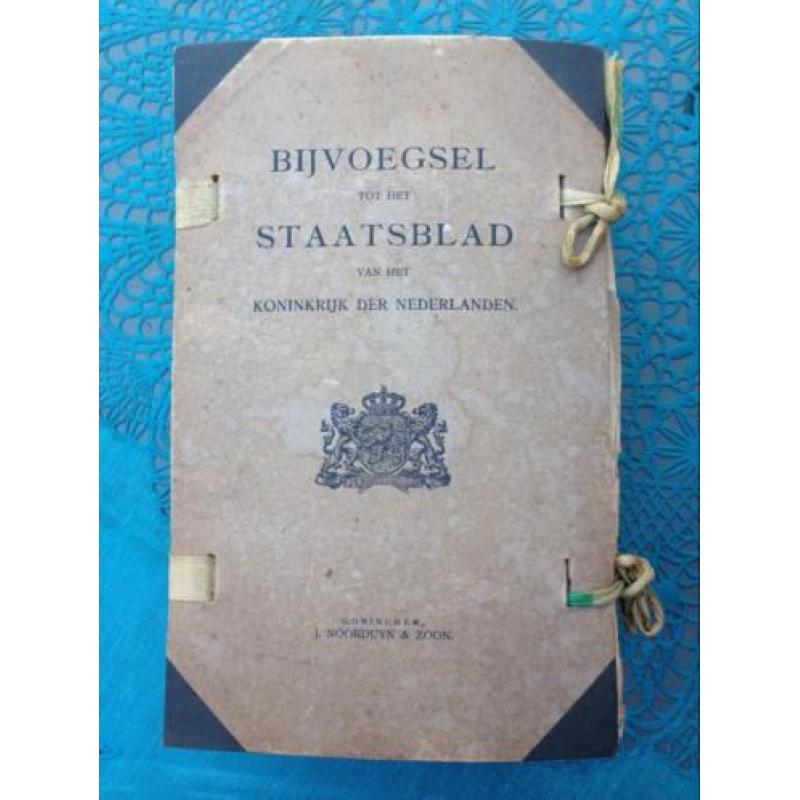 Vintage oud bijvoegsel staatsblad 1927 1930 noorduyn & zoon