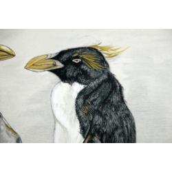 Houtskooltekening van pinguins