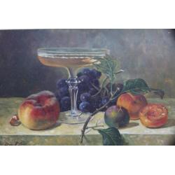 E.Dali Gevarieerd Fruit Stilleven/ Wijn Bokaal o.a.Appel