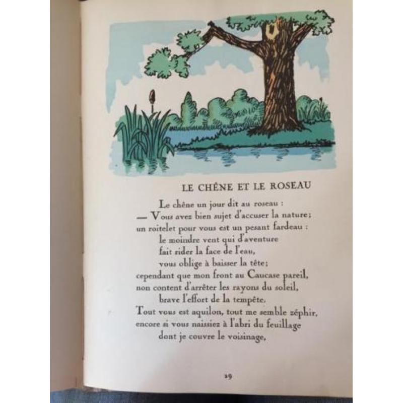 Antiek kinderboek 1920 Fables de la Fontaine avec images