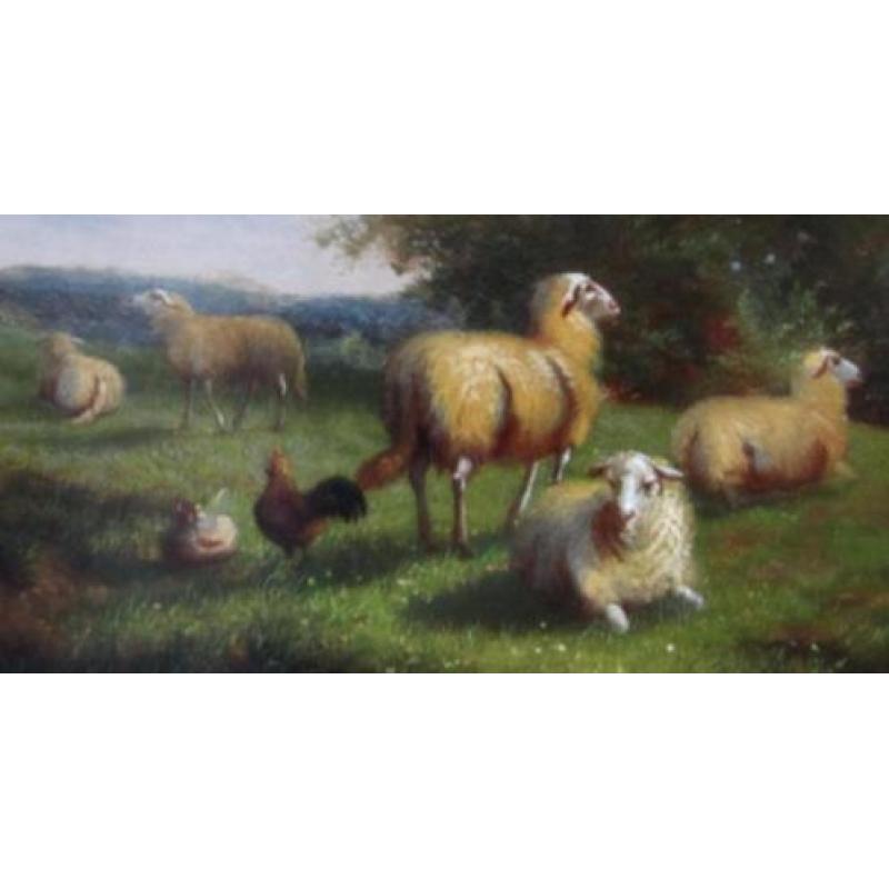 ===schapen in landschap == J L van Leemputten 1865-1945====