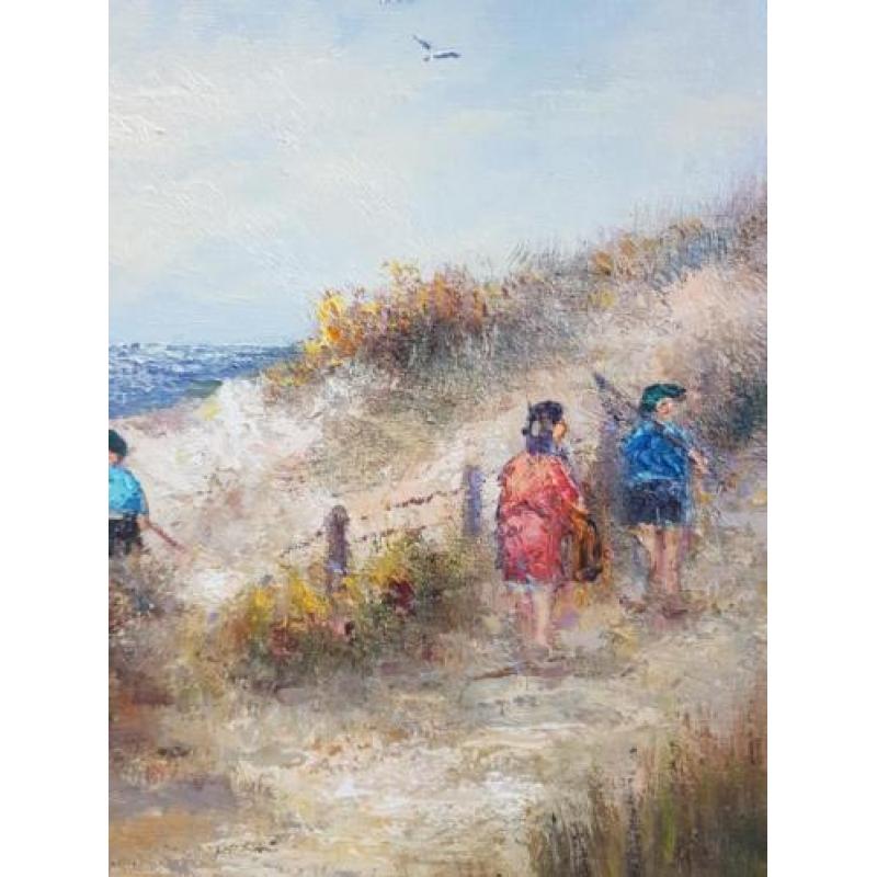 Peter Brouwer 1935 - 2010 - Kinderen in de duinen - strand