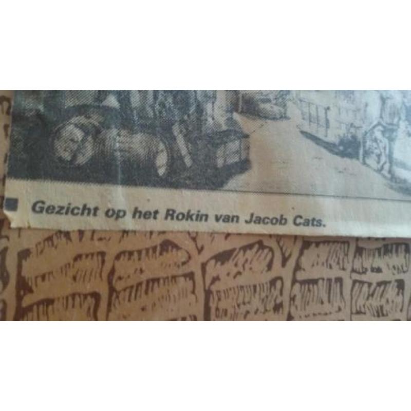 Gezicht op Rokin door Jacob Cats prent