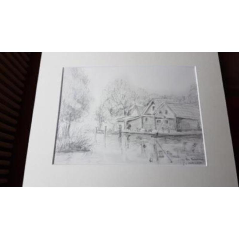 originele tekening Ida Zwartkruis 1988 dorpsweg Oudendijk