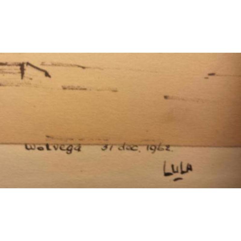 Originele pentekening Wolvega dd 31 dec. 1962 gesign. Lula