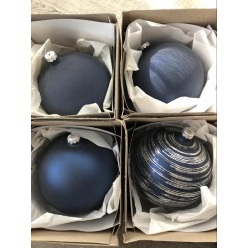 Kerstballen blauw mat