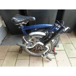 Brompton, vouwfiets 3 versnellingen, blauw en zwart