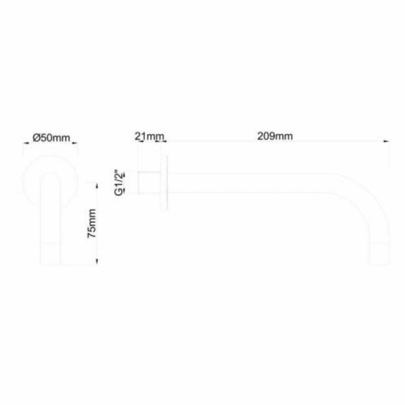 Wastafelkraan Wiesbaden 18mm SLIM Uitloop Rond 20,9 cm Ma...