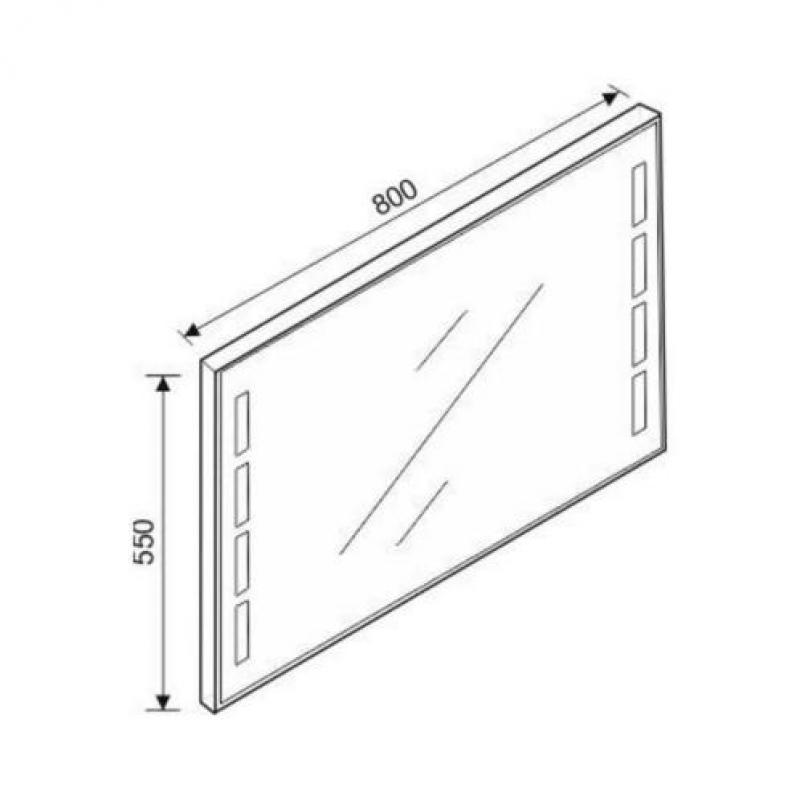 Themis Spiegel Met Verlichting 800X550X40