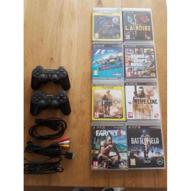 Playstation 3 PS3 Slim met 8 spellen