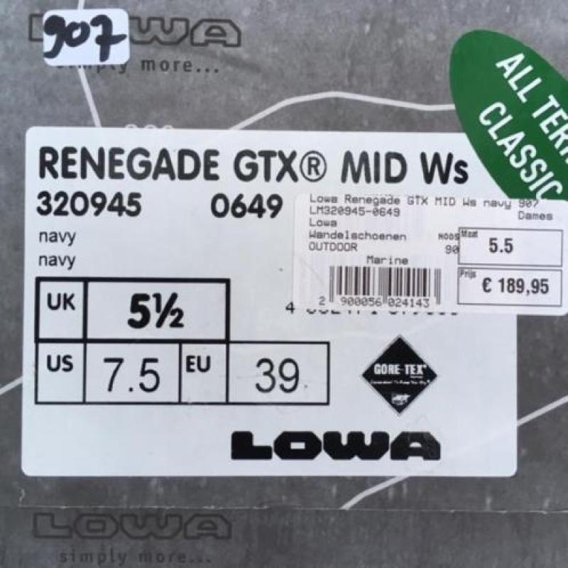 NIEUW Lowa Renegade GTX maat 39