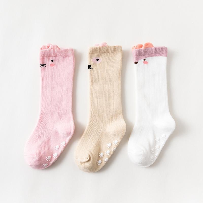 Girls Middle stockings Autumn Cotton Cartoon Artistic Cute Concise Baby socks Three-dimensional Cute Pure cotton Middle tube Concise Non-slip