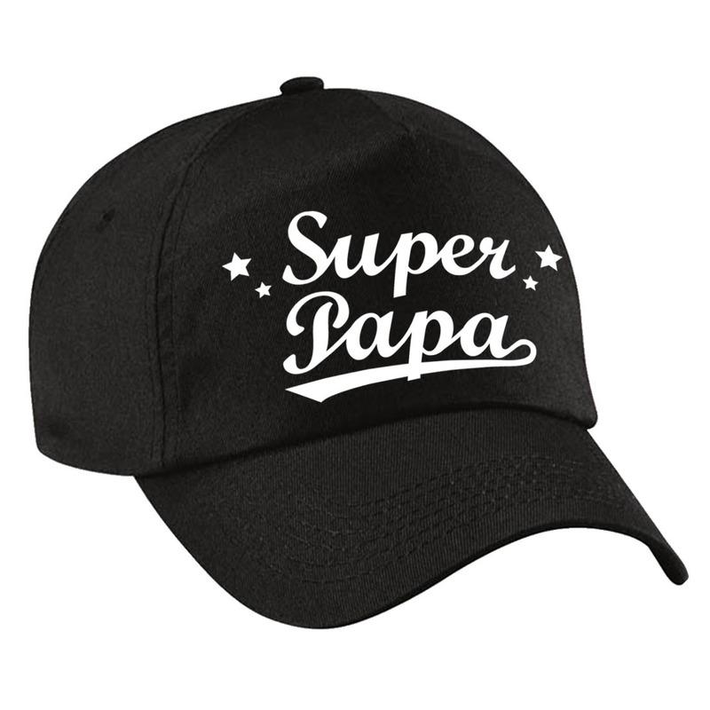 Super papa vaderdag cadeau pet cap zwart voor heren