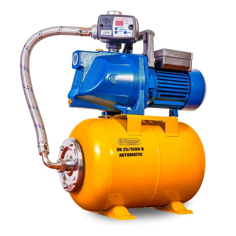 VB 25/1500 B Automatic Domestic waterwork, with INOX steel impeller, 1500 W, 6.300 l/h, 4,8 bar, 25 L