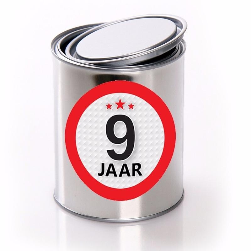 Leeftijd kado 9 jaar blik -