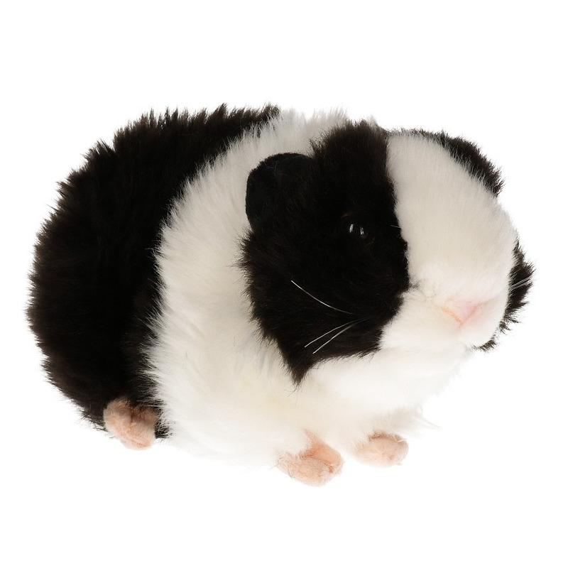 Pluche zwarte cavia knuffel 20 cm speelgoed met geluid