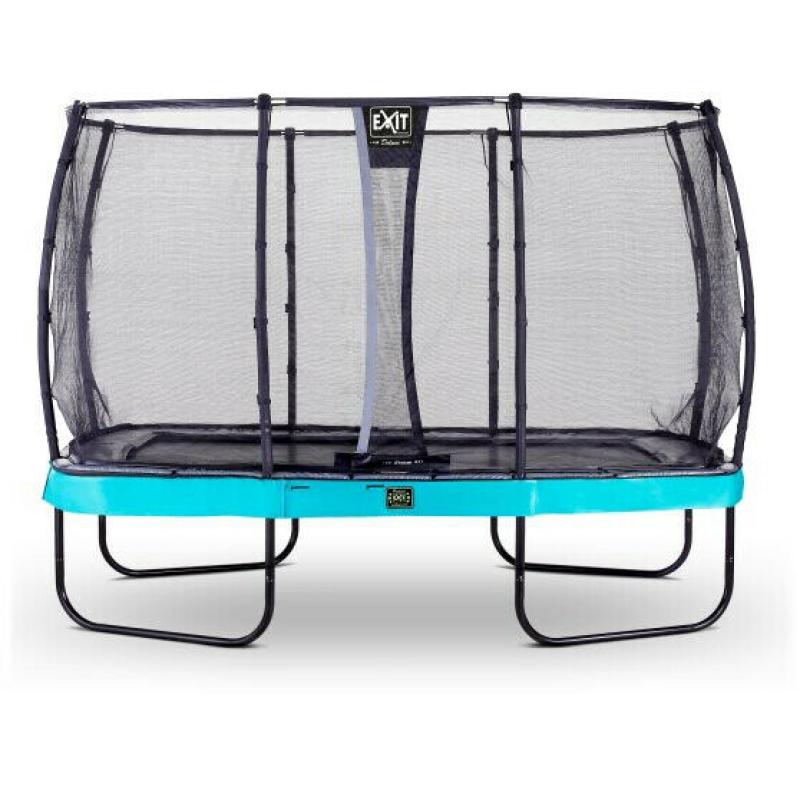 EXIT Elegant Premium Trampoline 244x427cm Met Deluxe Veiligheidsnet Blauw