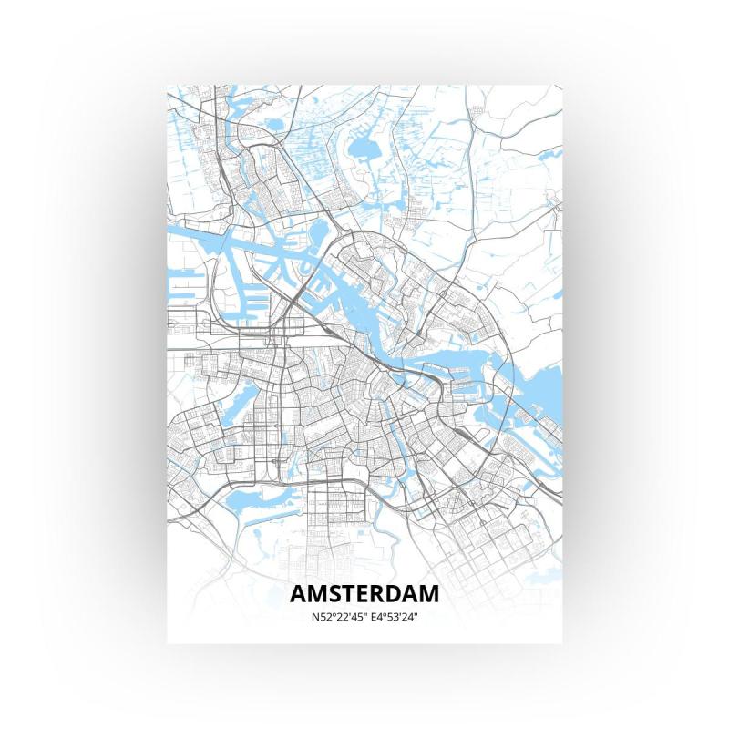 Poster Amsterdam Plattegrond A3 Standaard stijl