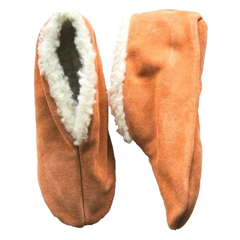 Warme wollen beige Spaanse sloffen/pantoffels voor dames/heren/volwassenen