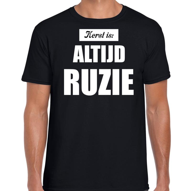 Zwart fout kerstshirt / t-shirt Kerst is: altijd ruzie outfit heren