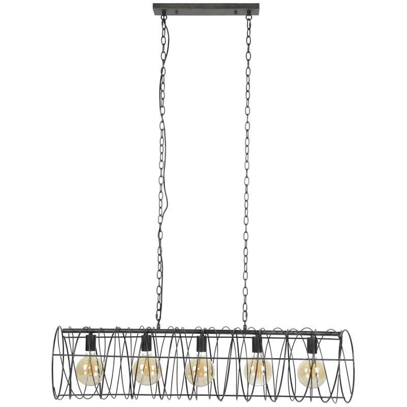 Hanglamp Willy Ø28 van 120 cm breed in charcoal