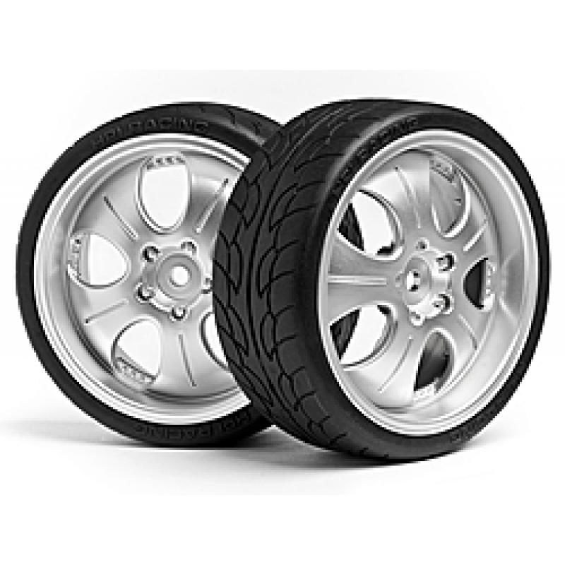 Mounted super low tread tire (matte chrome/4pcs)