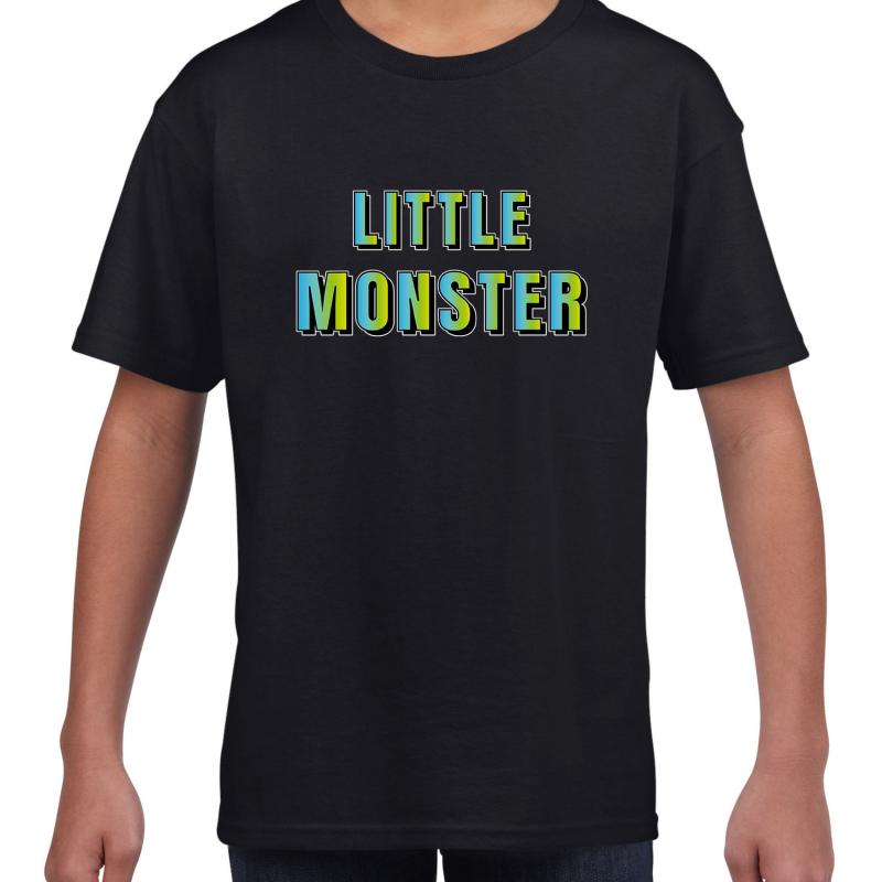 Little monster fun tekst t shirt zwart kids Fun tekst Verjaardag cadeau kado t shirt kids